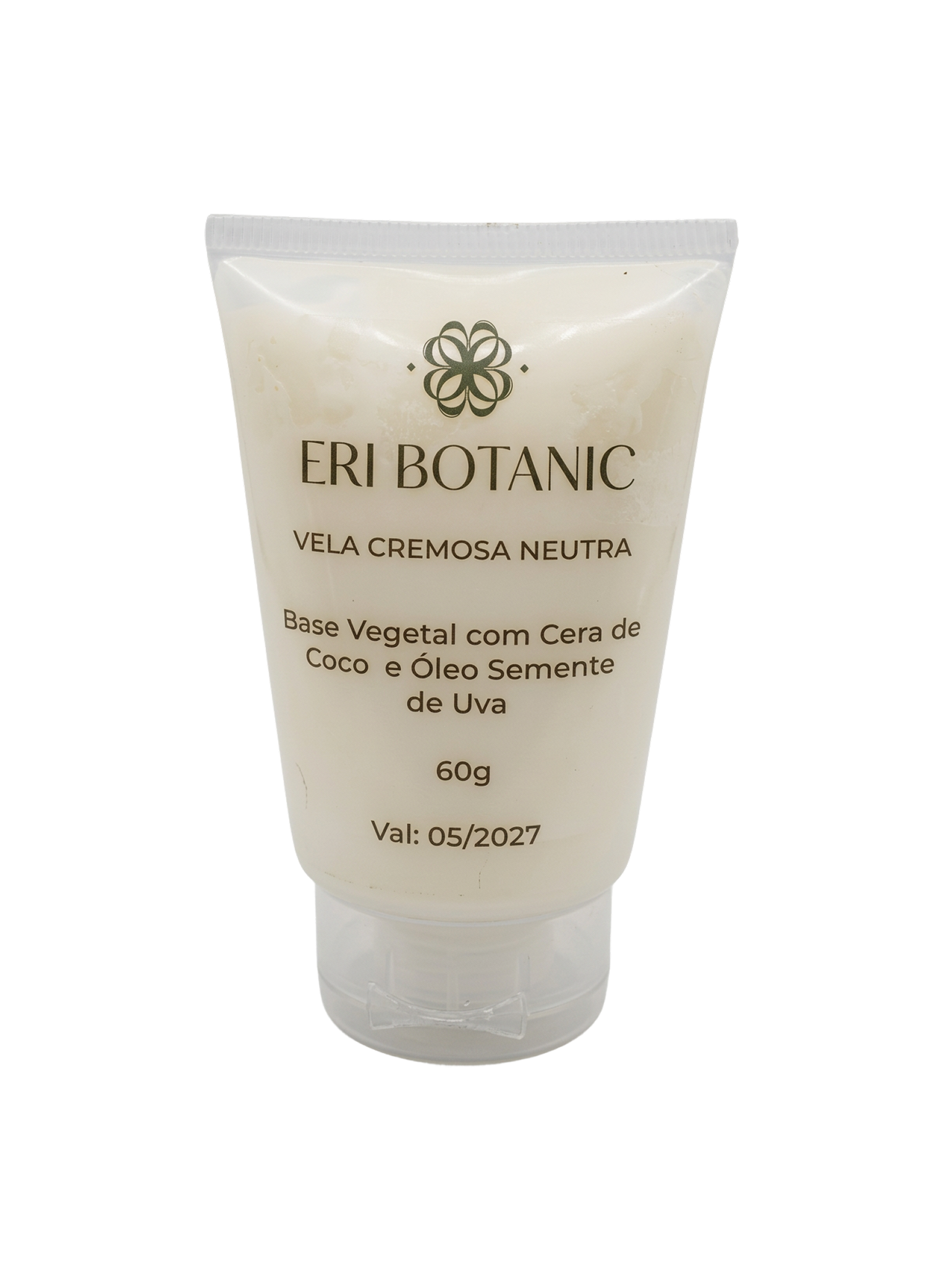 Vela Cremosa Neutra Natural para Hidratação e Massagem 60g em Pote com Textura Suave