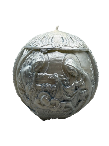 Vela Votiva Natividade 125g – Artesanal em Cera Vegetal, Sem Aroma | Tema Religioso e Decorativo | Eri Botanic