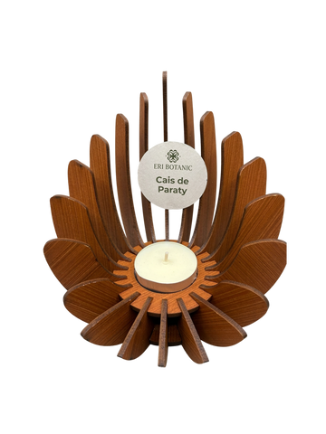 Difusor Castiçal Porta Vela em Madeira Decorativa com Refil Aroma Ambiente Aconchegante Eri Botanic