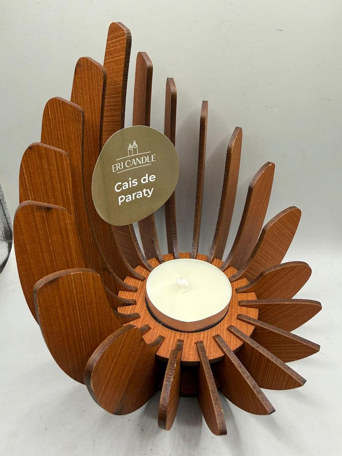 Difusor Castiçal Porta Vela em Madeira Decorativa com Refil Aroma Ambiente Aconchegante Eri Botanic