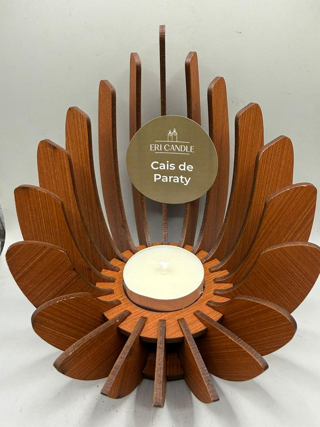 Difusor Castiçal Porta Vela em Madeira Decorativa com Refil Aroma Ambiente Aconchegante Eri Botanic