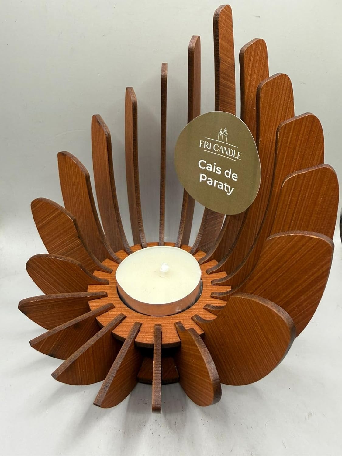 Difusor Castiçal Porta Vela em Madeira Decorativa com Refil Aroma Ambiente Aconchegante Eri Botanic