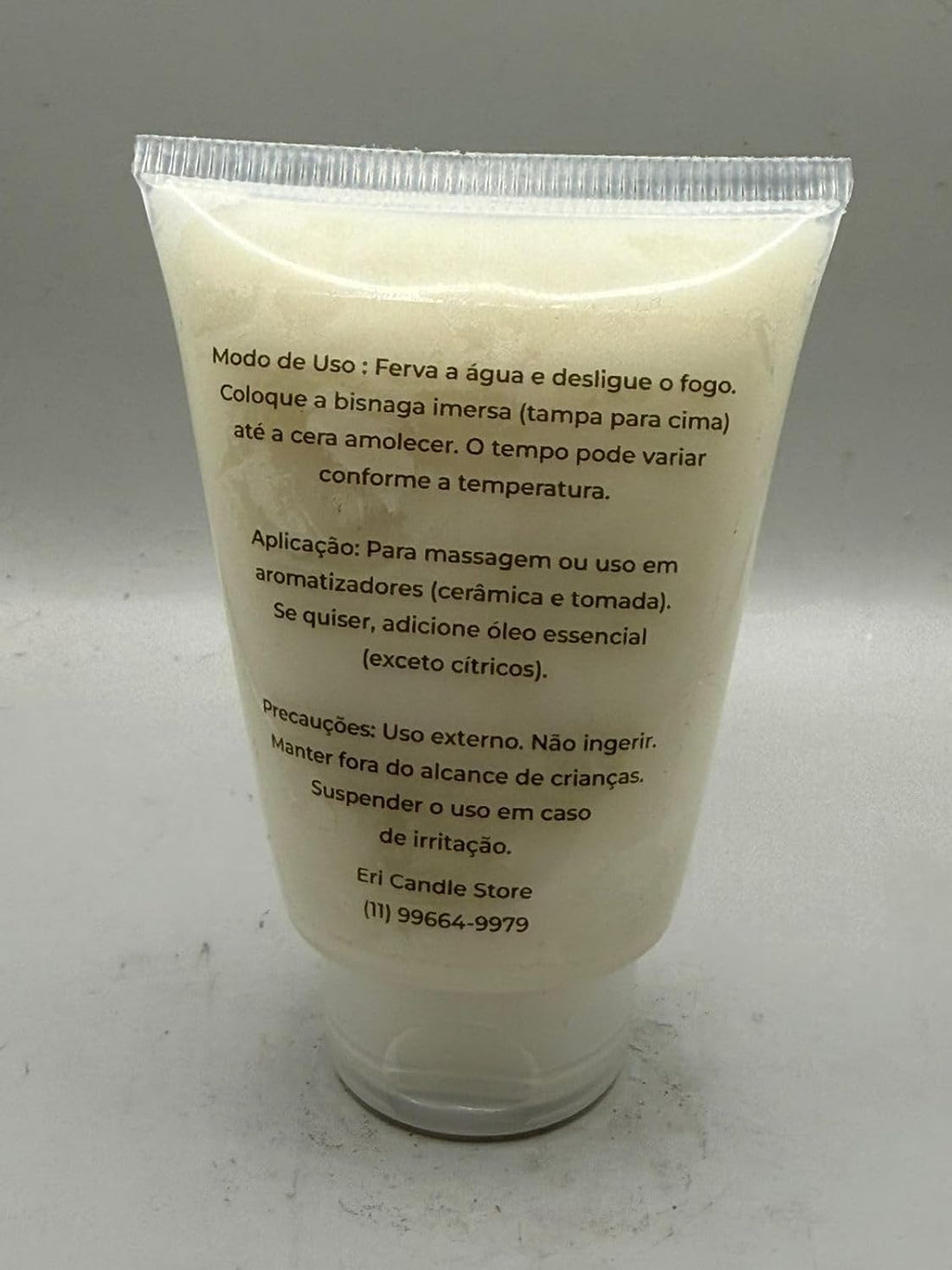 Vela Cremosa Neutra Natural para Hidratação e Massagem 60g em Pote com Textura Suave