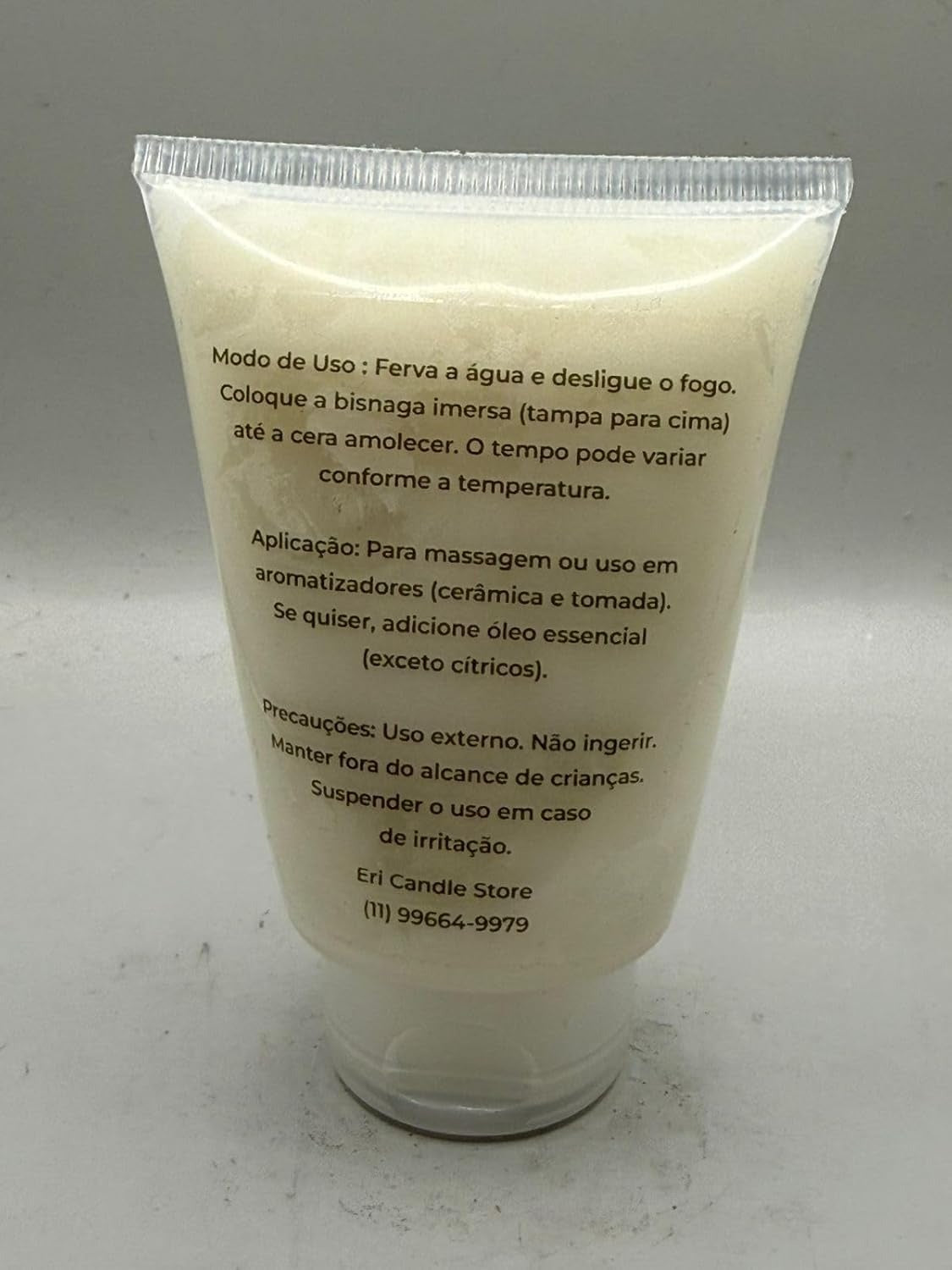 Vela Cremosa Neutra Natural para Hidratação e Massagem 60g em Pote com Textura Suave