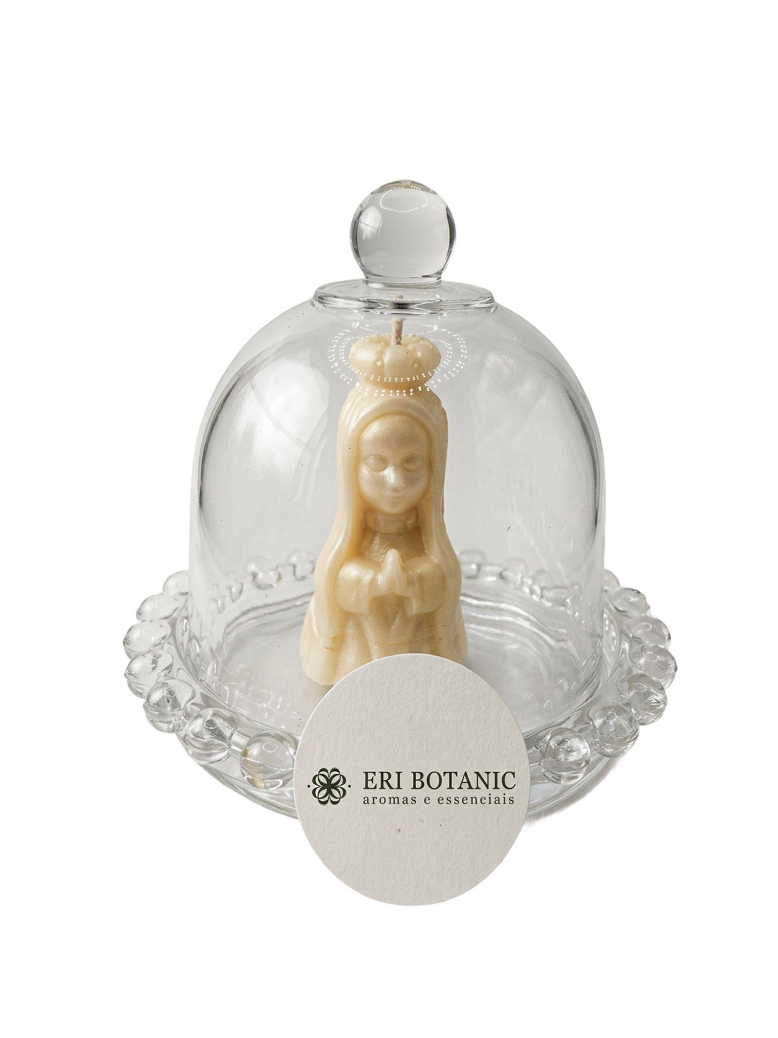 Vela Devocional Votiva Aromática Religiosa Decorativa Fé e Devoção Eri Botanic 9cm (Nossa Senhora na Cúpula de Vidro)