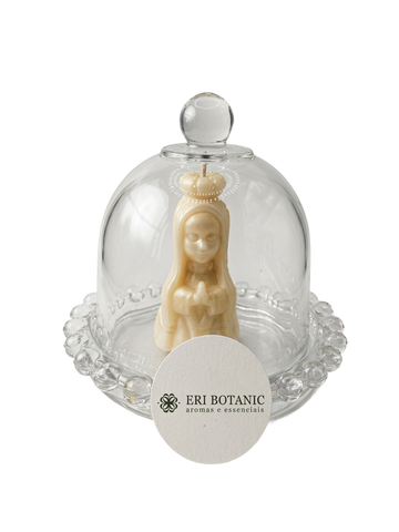 Vela Devocional Votiva Aromática Religiosa Decorativa Fé e Devoção Eri Botanic 9cm (Nossa Senhora na Cúpula de Vidro)