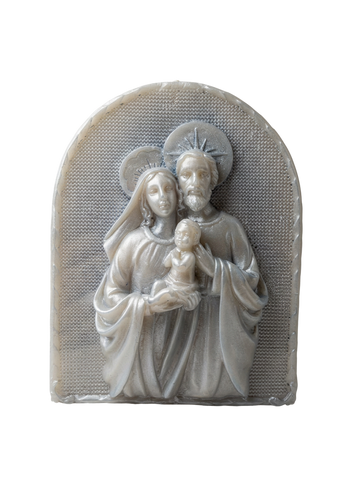 Vela Devocional Votiva Aromática Religiosa Decorativa Fé e Devoção Eri Botanic 15cm (Sagrada Família Prateada)